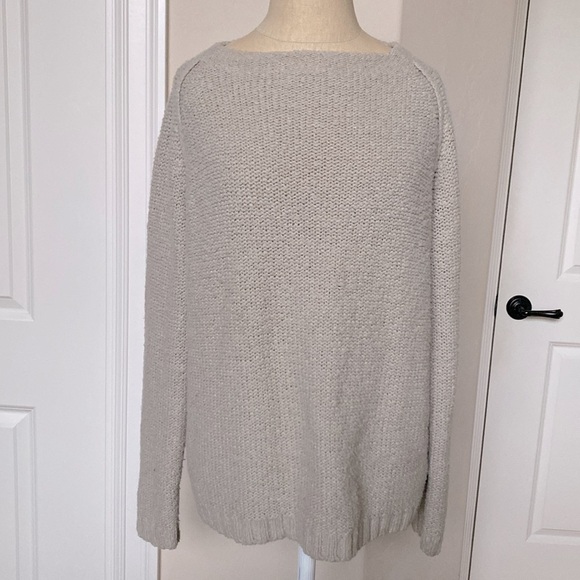 Moda International boatneck nubby
sweater Womens L beige wool blend Minimslist - Picture 3 of 12